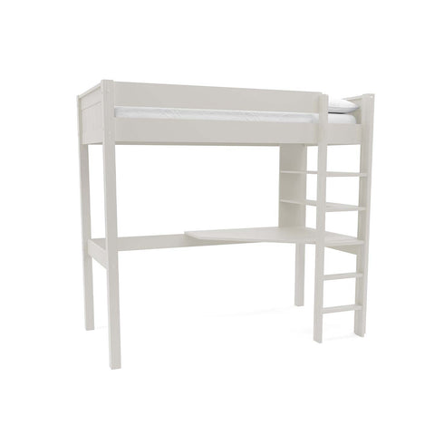 New Classic Highsleeper With Integrated Desk And Shelving White